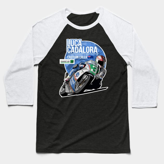 Luca Cadalora 1991 Eastern Creek Baseball T-Shirt by lavonneroberson